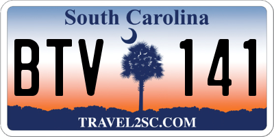 SC license plate BTV141