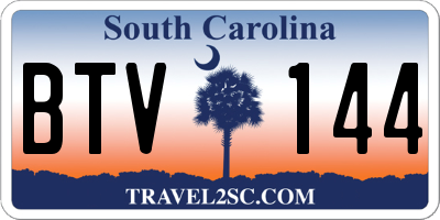 SC license plate BTV144