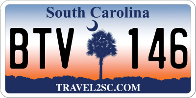 SC license plate BTV146