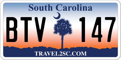 SC license plate BTV147