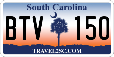 SC license plate BTV150