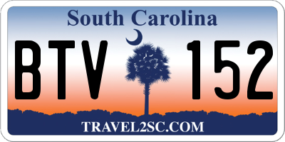 SC license plate BTV152