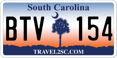 SC license plate BTV154