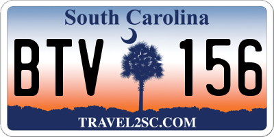 SC license plate BTV156