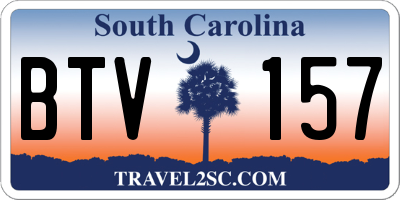 SC license plate BTV157