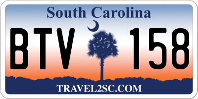 SC license plate BTV158