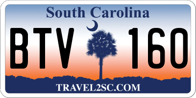 SC license plate BTV160