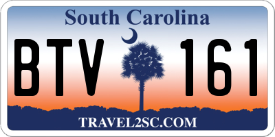 SC license plate BTV161