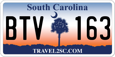 SC license plate BTV163