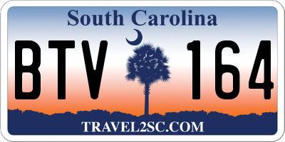 SC license plate BTV164