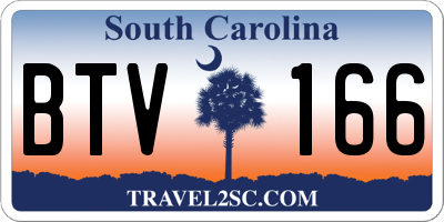 SC license plate BTV166