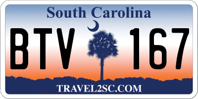 SC license plate BTV167