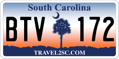 SC license plate BTV172