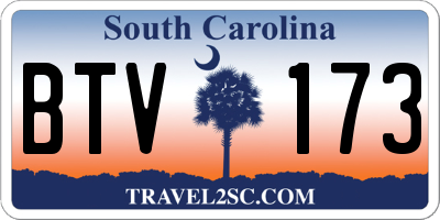 SC license plate BTV173