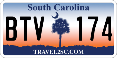 SC license plate BTV174