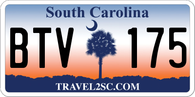SC license plate BTV175