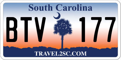 SC license plate BTV177