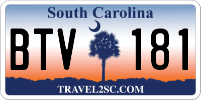 SC license plate BTV181