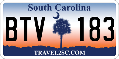 SC license plate BTV183