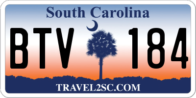 SC license plate BTV184