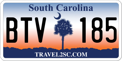 SC license plate BTV185