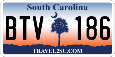SC license plate BTV186