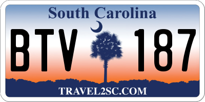 SC license plate BTV187