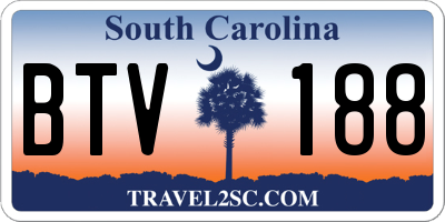 SC license plate BTV188