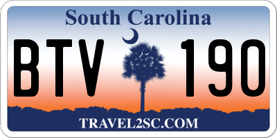 SC license plate BTV190