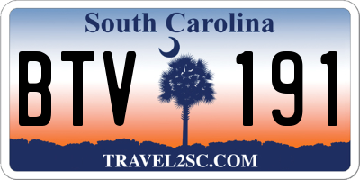 SC license plate BTV191