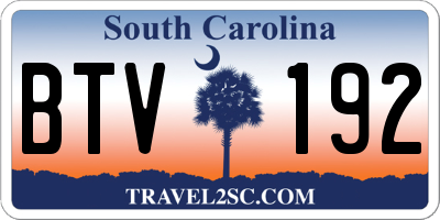 SC license plate BTV192
