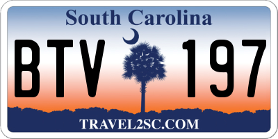 SC license plate BTV197
