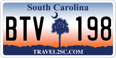 SC license plate BTV198
