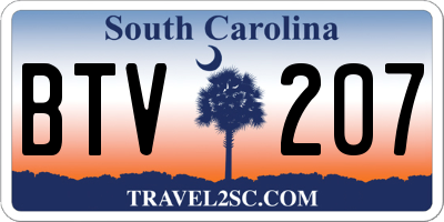 SC license plate BTV207
