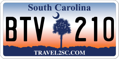 SC license plate BTV210