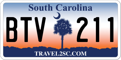 SC license plate BTV211