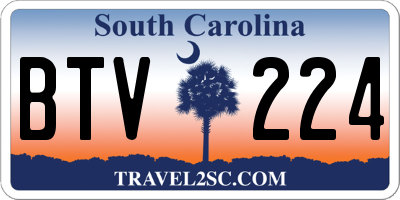 SC license plate BTV224