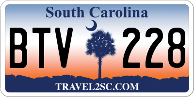 SC license plate BTV228