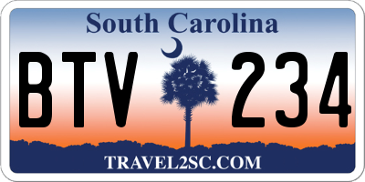 SC license plate BTV234