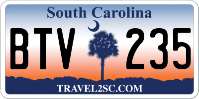 SC license plate BTV235