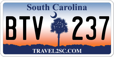 SC license plate BTV237