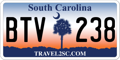 SC license plate BTV238