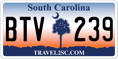 SC license plate BTV239