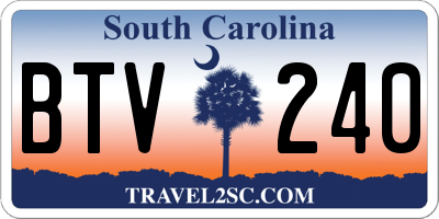 SC license plate BTV240