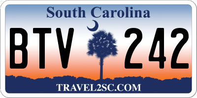 SC license plate BTV242