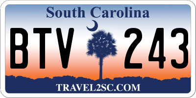 SC license plate BTV243