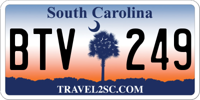 SC license plate BTV249
