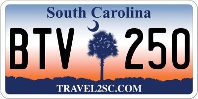 SC license plate BTV250