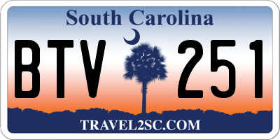 SC license plate BTV251