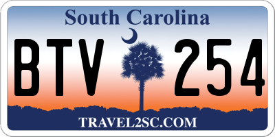 SC license plate BTV254